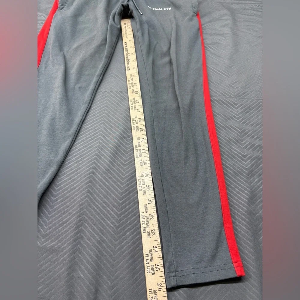 Alphalete Men's Joggers 26” Gray with Red Stripe Size S